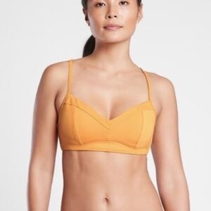 Athleta Sculpted Bikini Top Abyssinian Yellow Color, size Medium